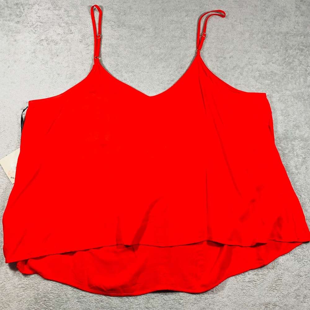 Ava & Viv Camisole Women 4X Red Ruched Drawstring V-Neck Adjustable Straps - Picture 14 of 15